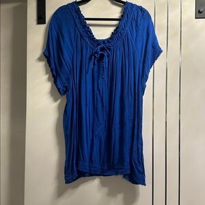 Royal Blue Peasant Top 3X